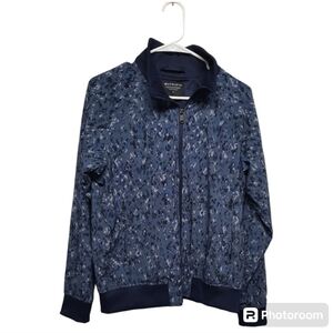 Athleta Women's Brooklyn Bomber Jacket Blue Speckled Camo Medium